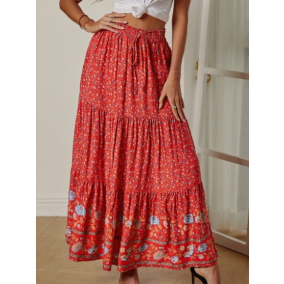 Dresses & Skirts - 😊Last Boho Floral Print Skirt